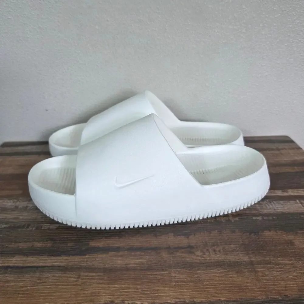 Nike Calm White Slide Sandals Size Men 7 Woman 8